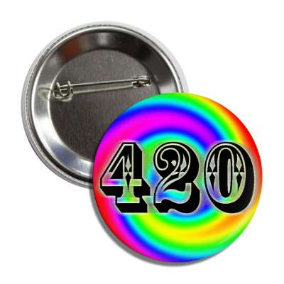 420 rainbow swirl festive button