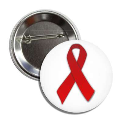 aids red awareness ribbon button