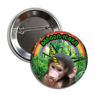 baboonicorn babboon unicorn button