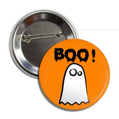 boo ghost orange button