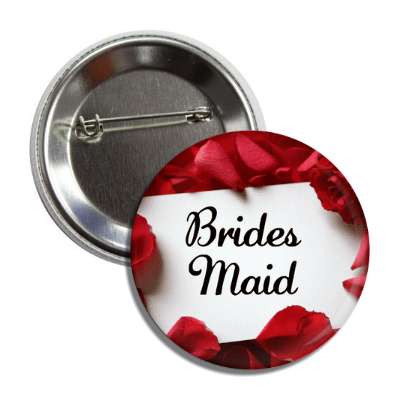 bridesmaid white card red petals button