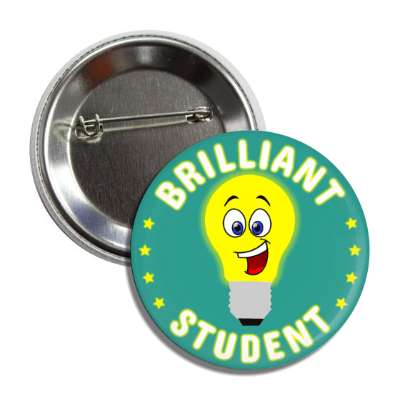 brilliant student stars lightbulb smiley button