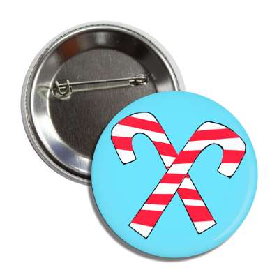 candy canes blue crossed button