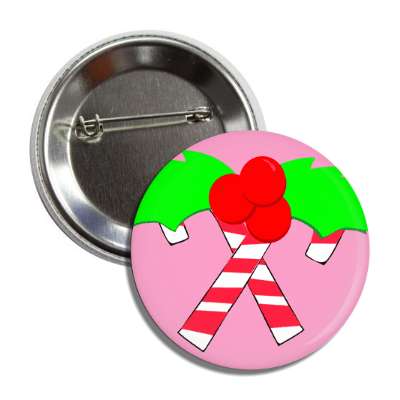 candy canes christmas berries button