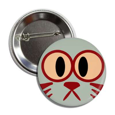 cat smiley grey cute button