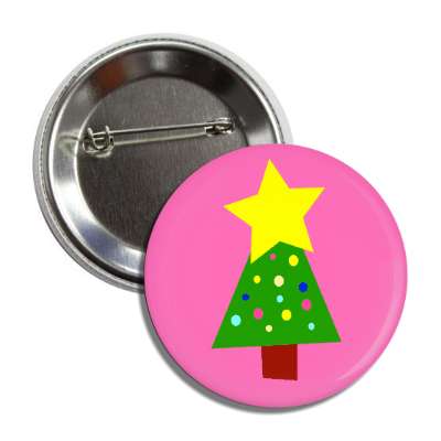 christmas tree hot pink button