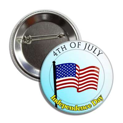 fourth of july independence day american flag aqua button