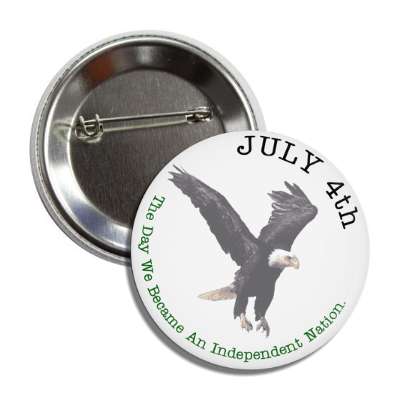 fourth of july independence day eagle white button