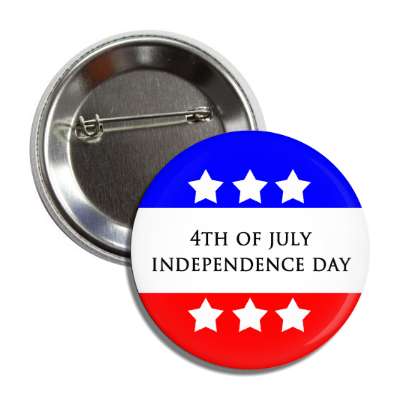 fourth of july independence day red white blue stars button