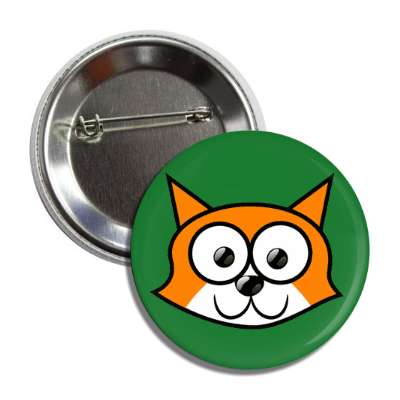 fox cute cartoon button