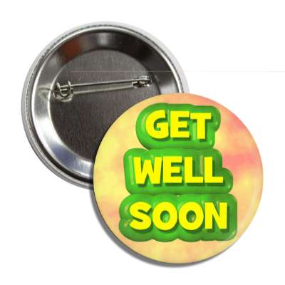get well soon green outline colorful button