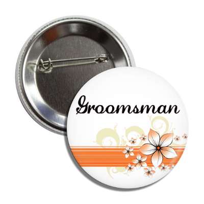 groomsman orange flowers white button