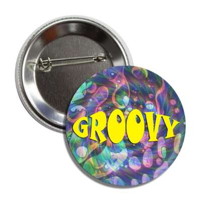 groovy hippy multicolor trippy button
