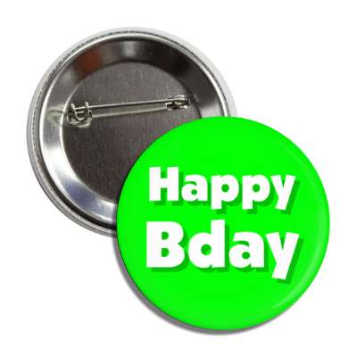 happy bday birthday green button