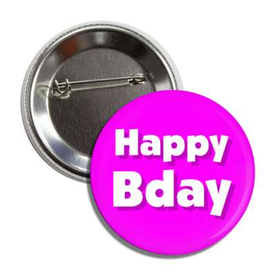 happy bday birthday purple button