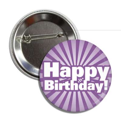 happy birthday purple rays bold modern button