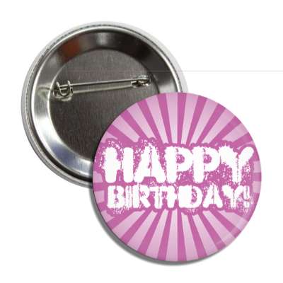 happy birthday purple rays splatter button