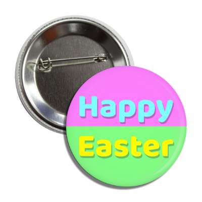 happy easter pink aqua yellow green button