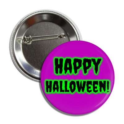 happy halloween purple button