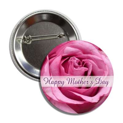 happy mothers day pink flower cursive button