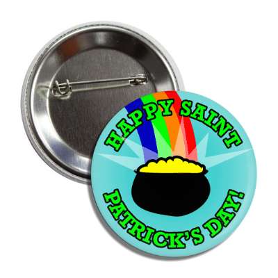 happy saint patricks day rainbow pot of gold button