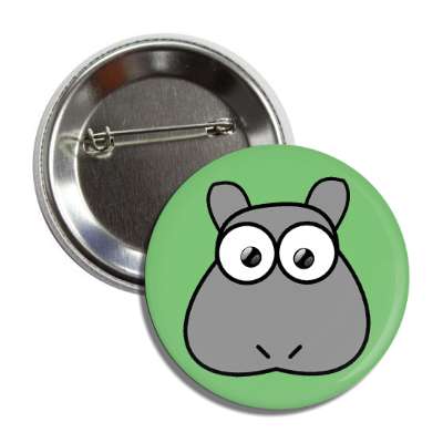 hippo cute cartoon button