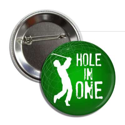 hole in one golfer silhouette button