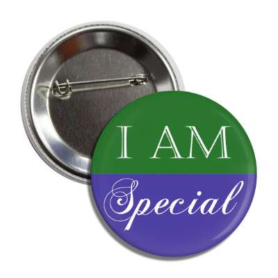 i am special green purple button