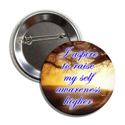 i aspire to raise my self awareness higher sunset trees button