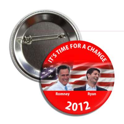 its time for a change romney ryan button