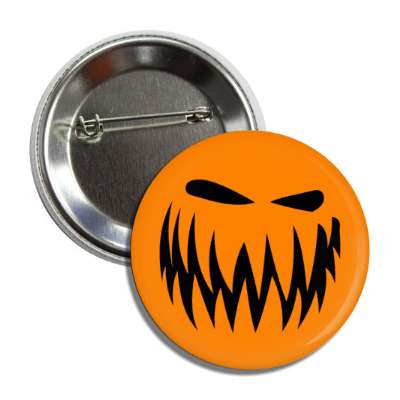 jack o lantern pumpkin face angry button