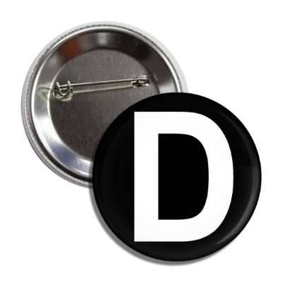 letter d capital black white button