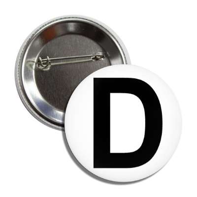 letter d capital white black button