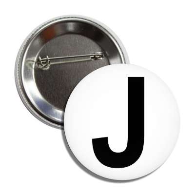 letter j capital white black button