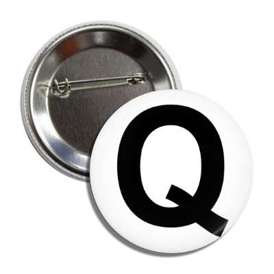 letter q capital white black button
