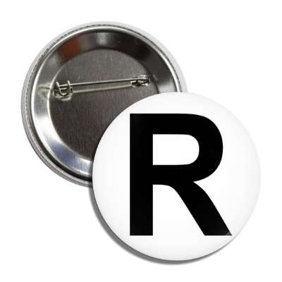 letter r capital white black button
