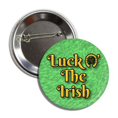 luck o the irish light green horse shoe button