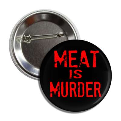 meat is murder stamp black red button