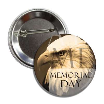 memorial day eagle face modern button