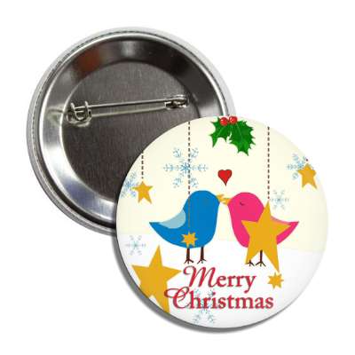 merry christmas birds stars flakes ornaments button