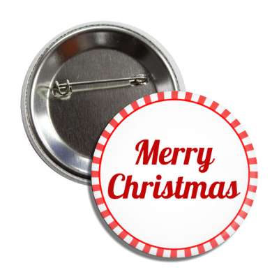 merry christmas candy cane border cursive button