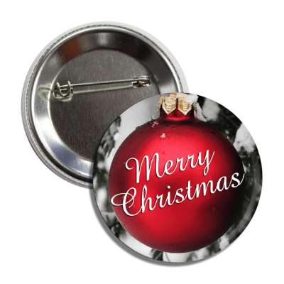merry christmas classic red ornament button