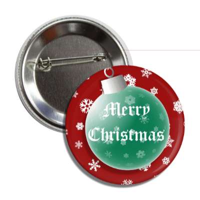 merry christmas red green ornament snowflakes button