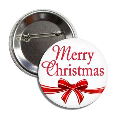 merry christmas ribbon white red button