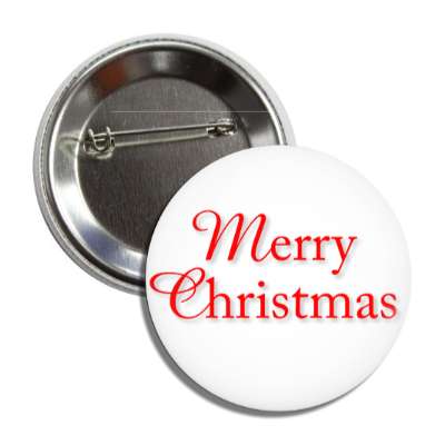 merry christmas white red classic button