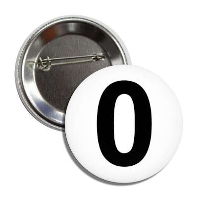 number 0 white black button