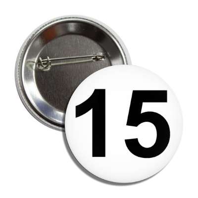 number 15 white black button