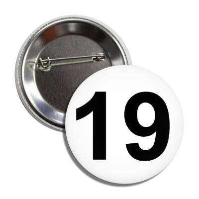 number 19 white black button
