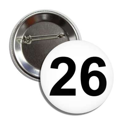 number 26 white black button