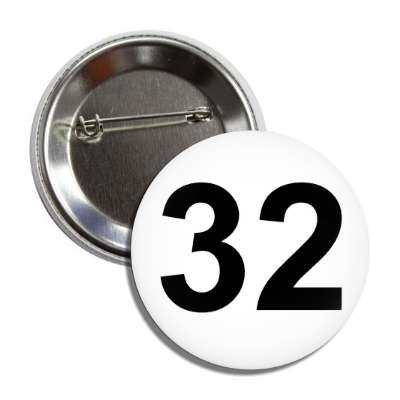 number 32 white black button